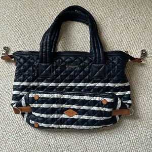 MZ Wallace metro tote size M navy blue + white nautical